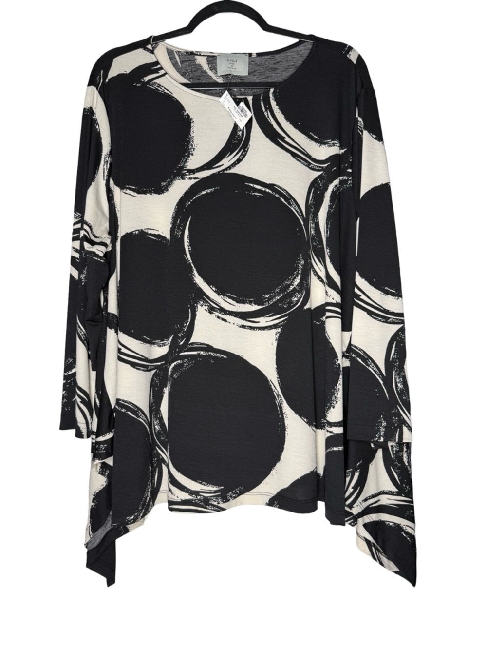 Chalet Et Ceci Reanna Top Womens 2X Artsy Abstract Circle Print USA Made Top NWT